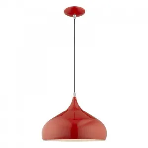 AMADOR 1 LIGHT MINI PENDANT, SHINY RED