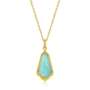 Amazonite Necklace 10k Gold Vermeil