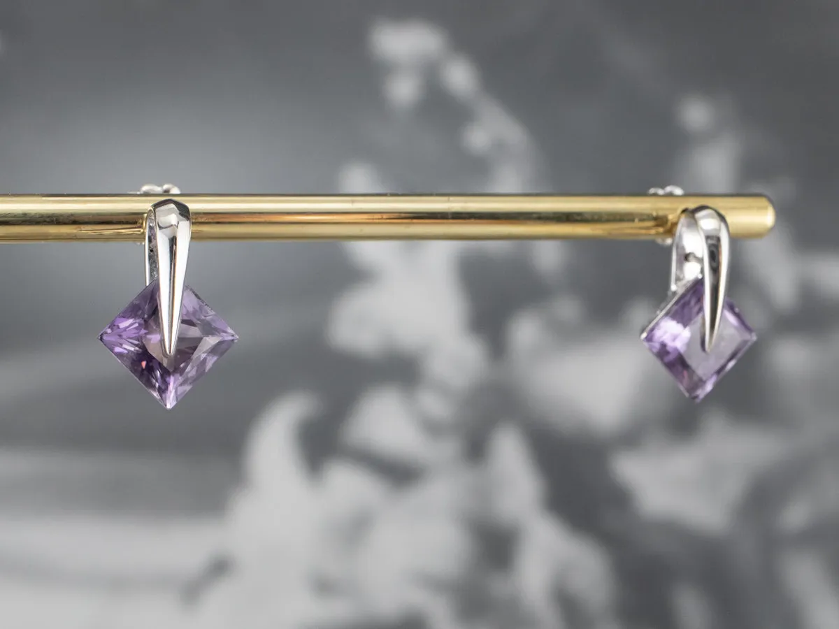 Amethyst White Gold Stud Earrings