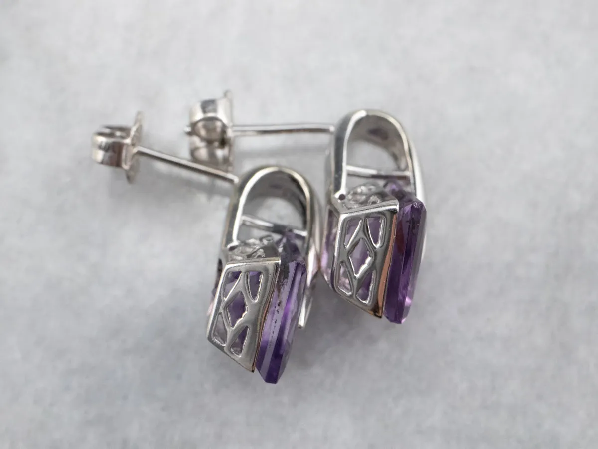 Amethyst White Gold Stud Earrings