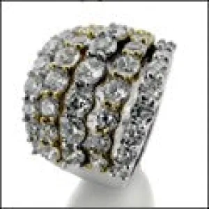 Anniversary 6.5 TCW Round 5 Rows Cubic Zirconia Cz Ring