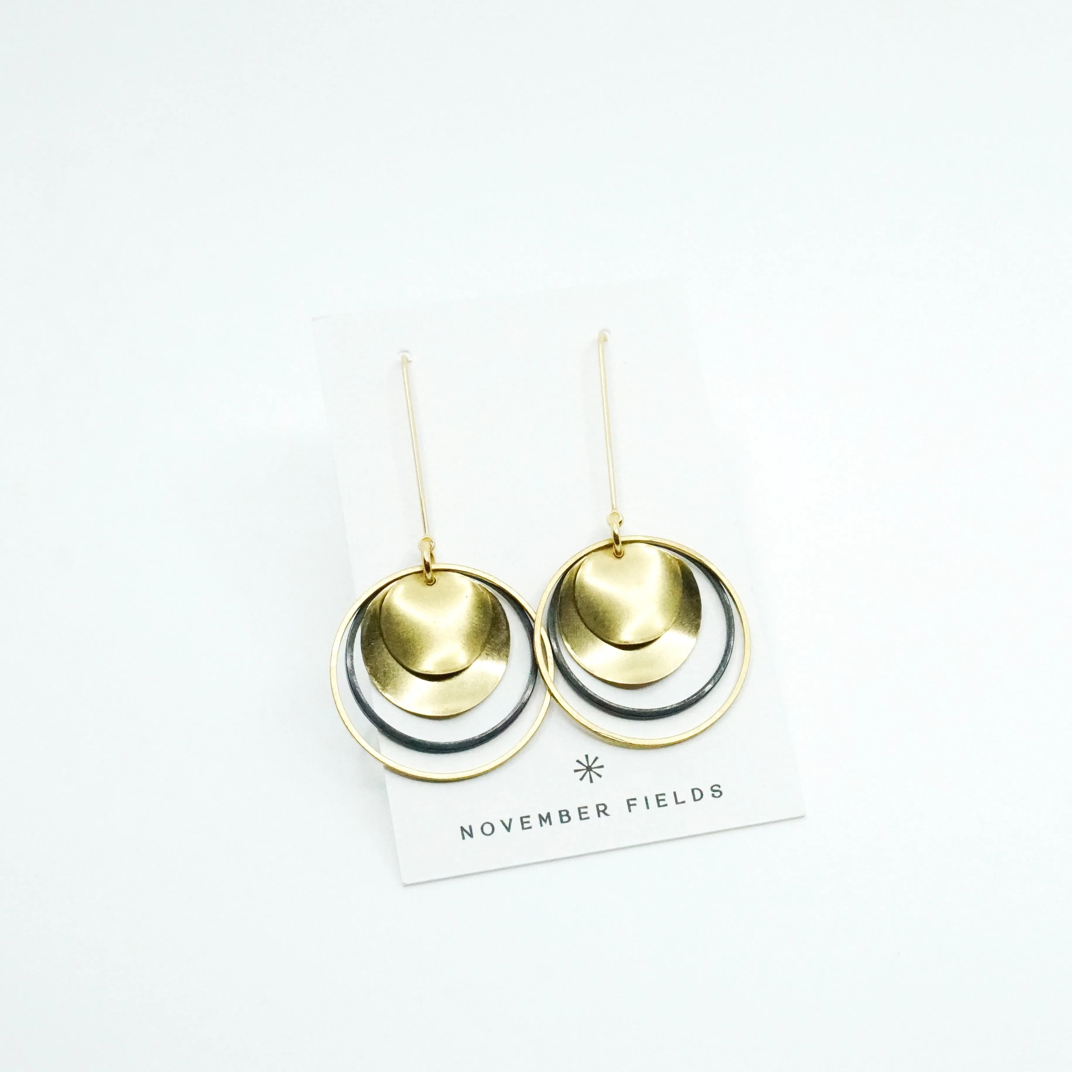 Arla Modern Brass Dangle Earrings