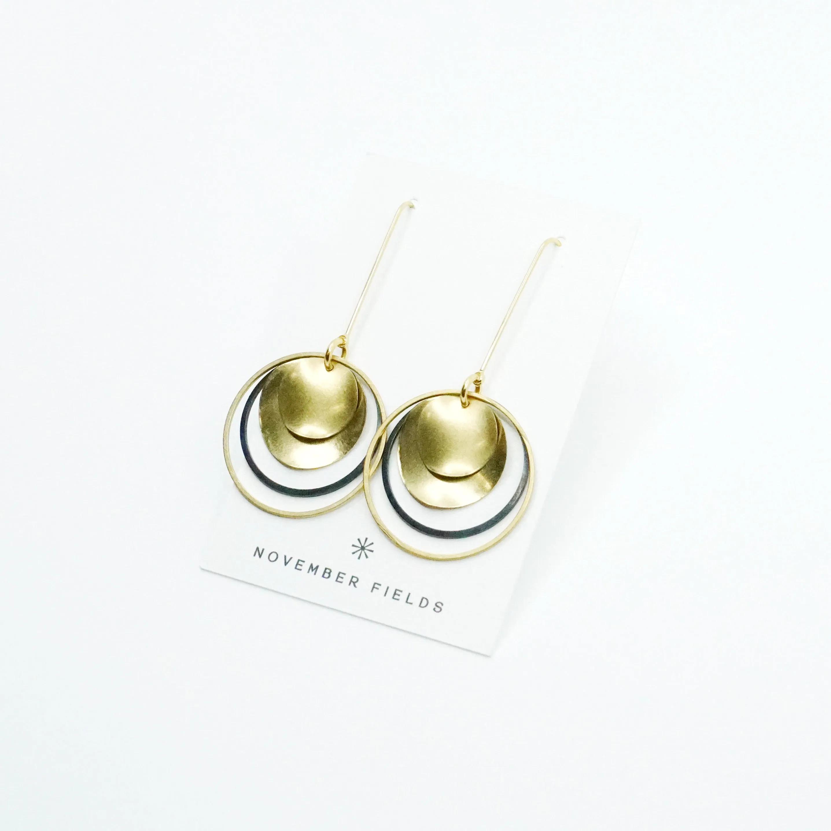 Arla Modern Brass Dangle Earrings