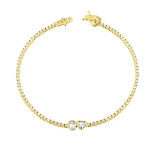 Bezel Set Diamond Shapes Tennis Bracelet