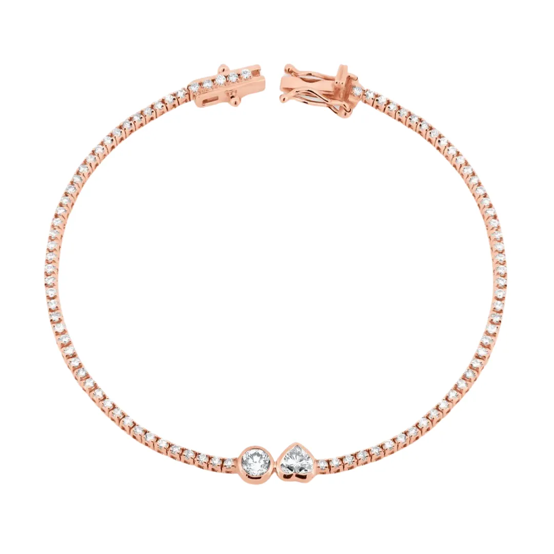 Bezel Set Diamond Shapes Tennis Bracelet