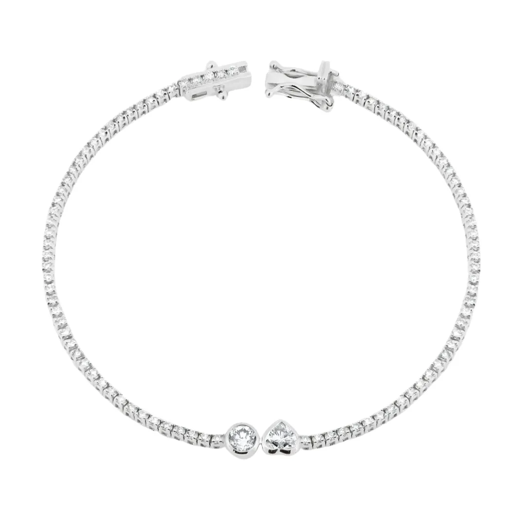 Bezel Set Diamond Shapes Tennis Bracelet