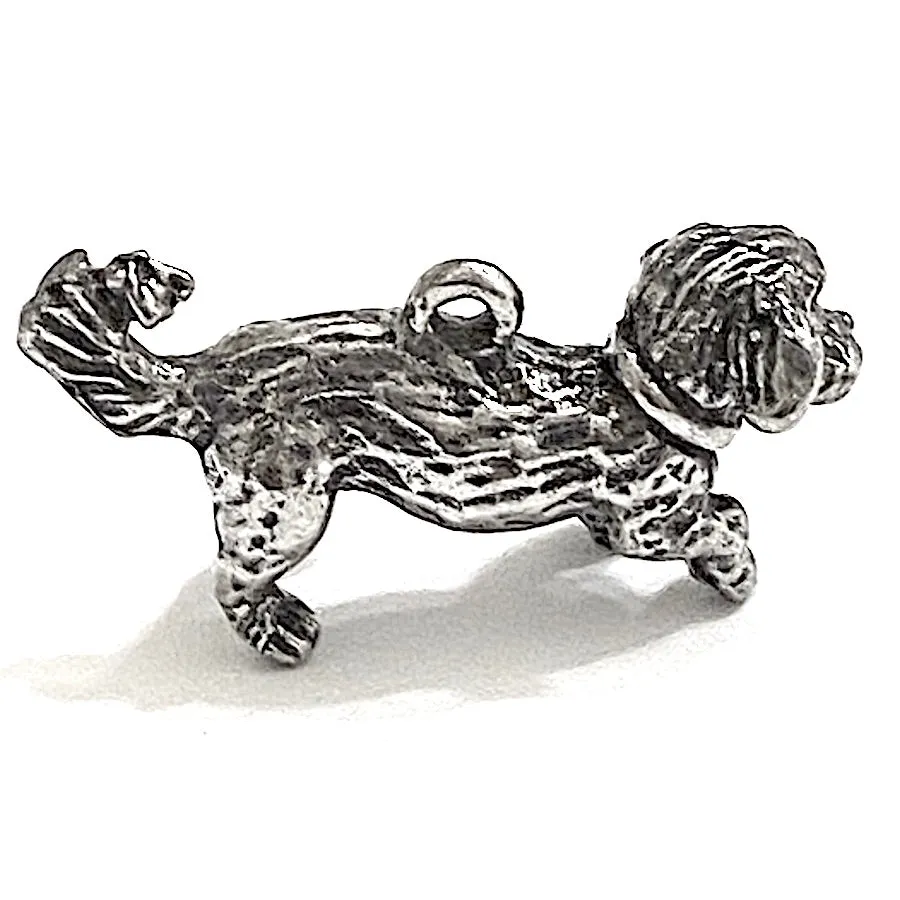 Bichon Frise Pewter Pendant from Green Girl, 1-1/8" Shiny 28mm #GG-531