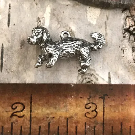 Bichon Frise Pewter Pendant from Green Girl, 1-1/8" Shiny 28mm #GG-531