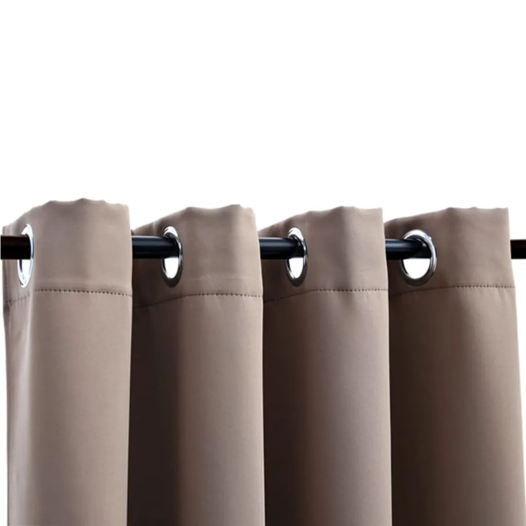 Blackout Curtain with Metal Rings Taupe 290x245 cm