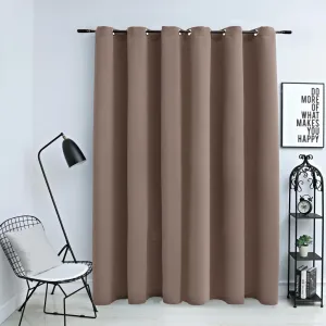 Blackout Curtain with Metal Rings Taupe 290x245 cm