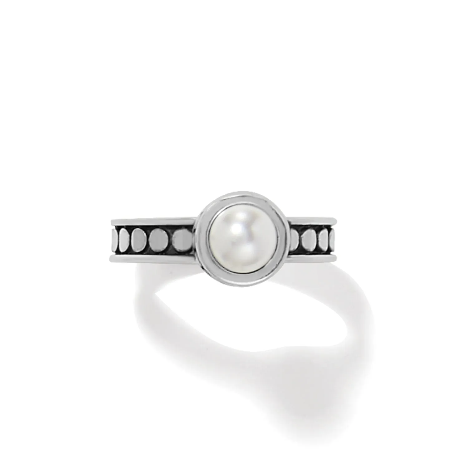 Brighton Pebble Dot Pearl Slim Band Ring