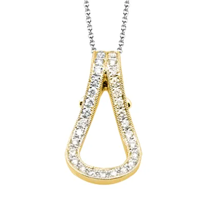 Buckle Pendant Necklace in 18k Gold with Diamonds