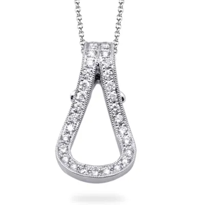 Buckle Pendant Necklace in 18k Gold with Diamonds