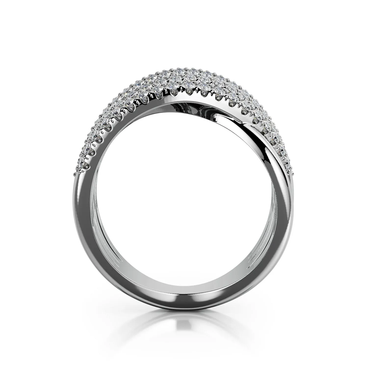 City Lights Pavé Natural Round cut Diamond Wedding Band In White Gold