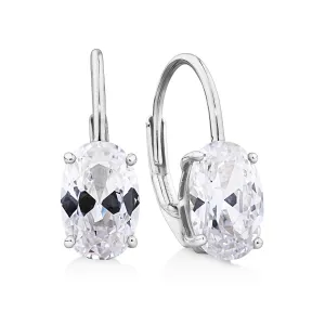 Cubic Zirconia Earrings in Sterling Silver Rhodium Plated