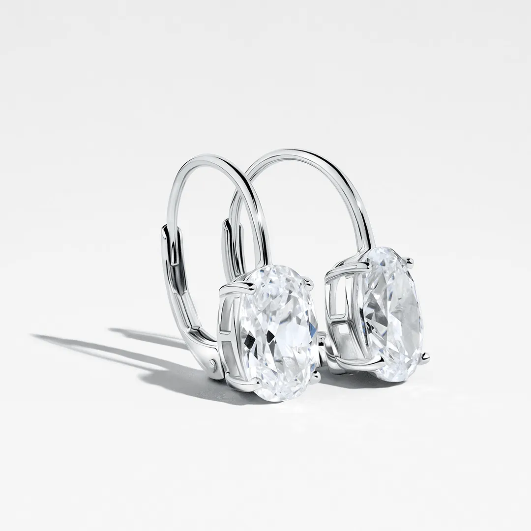 Cubic Zirconia Earrings in Sterling Silver Rhodium Plated