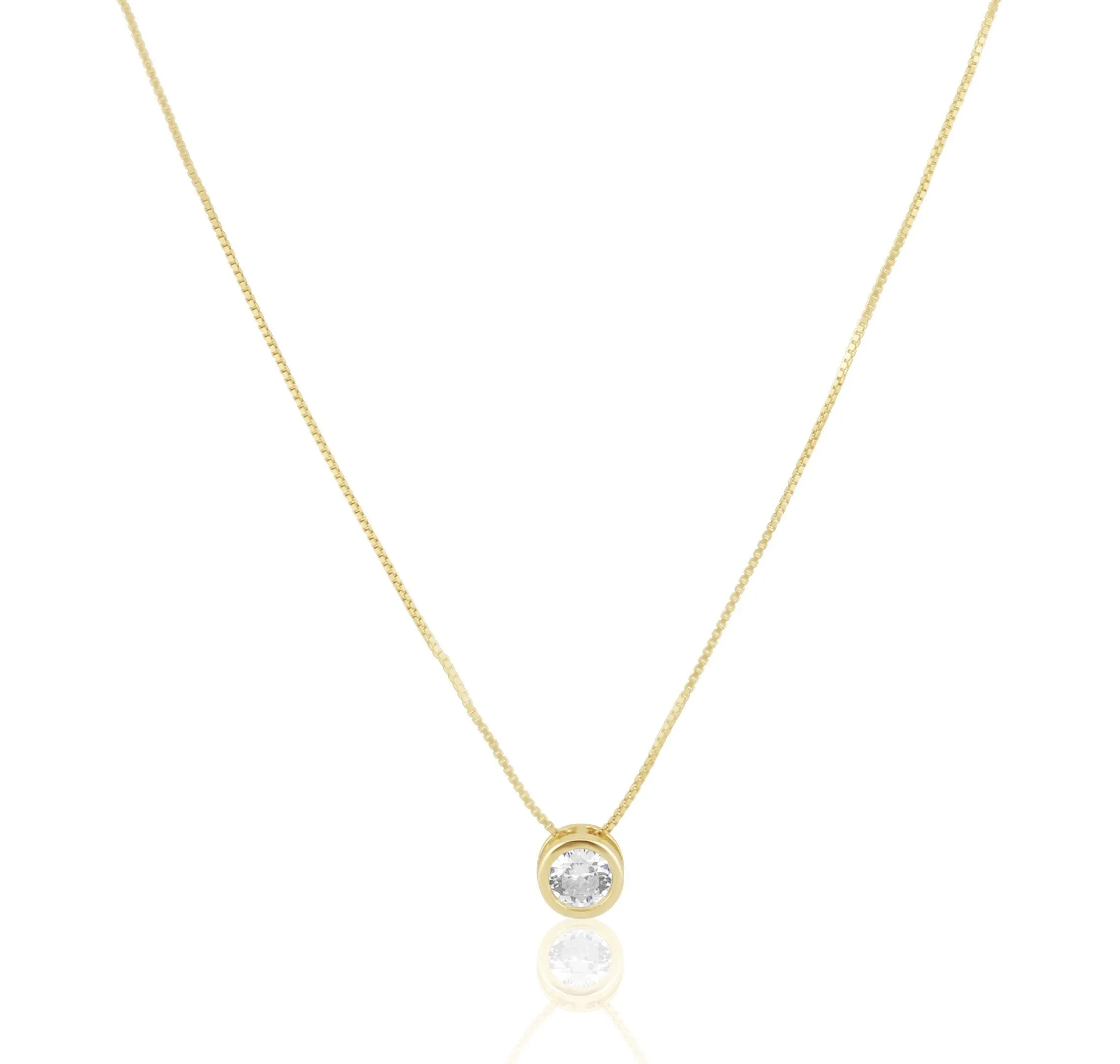 Cz Bezel Necklace