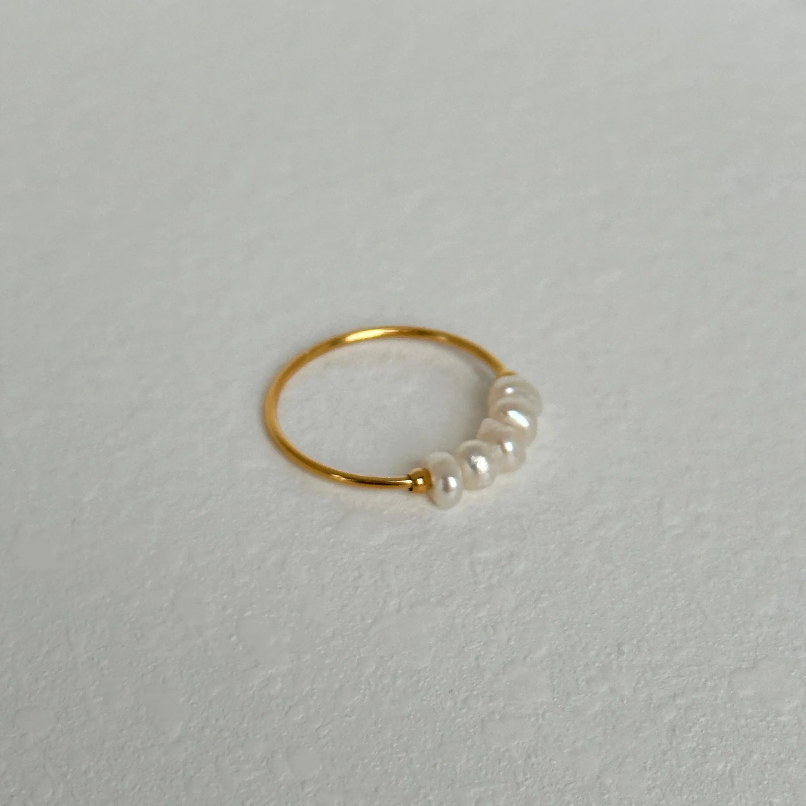 Dainty Fresh Water Pearl 18k Gold Ring