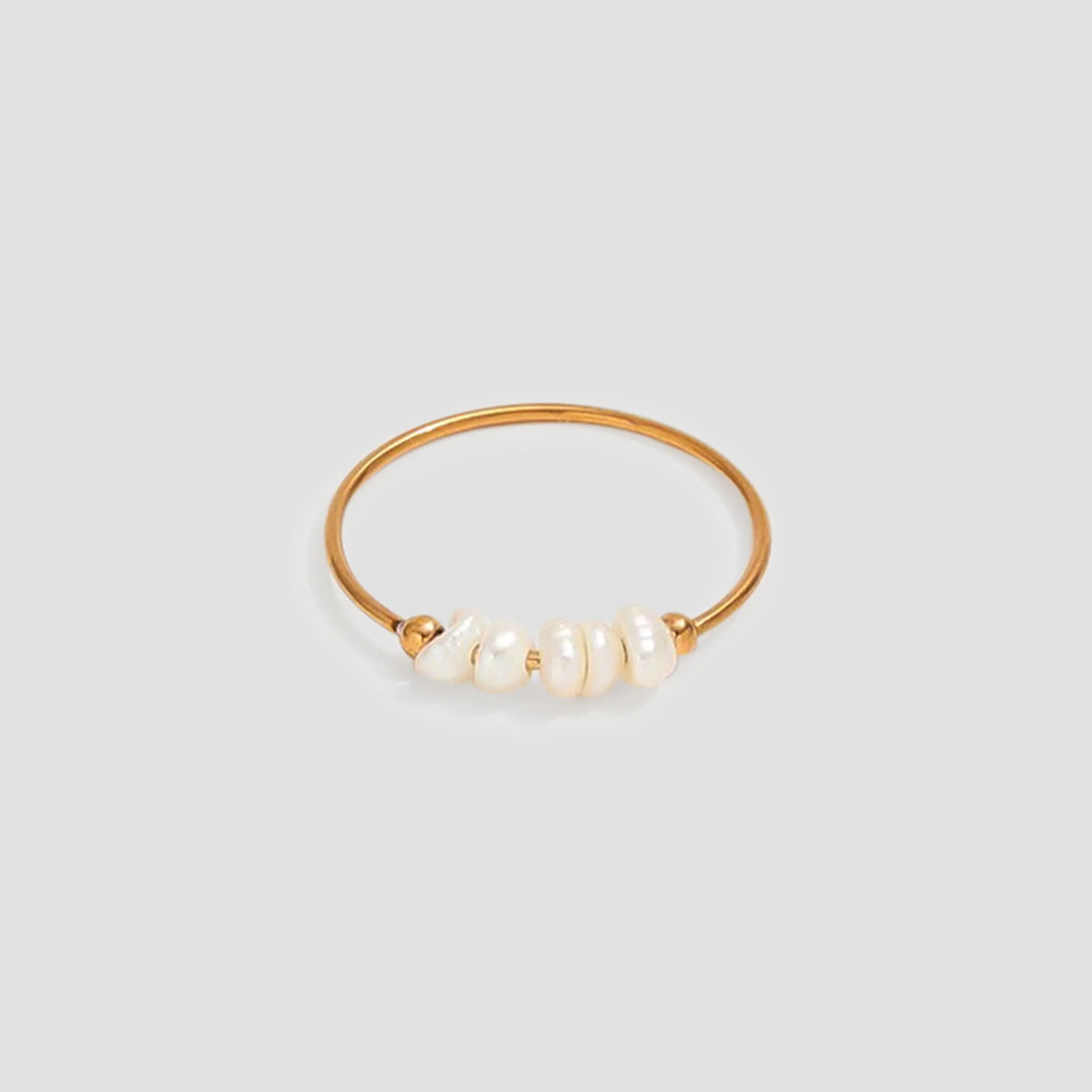 Dainty Fresh Water Pearl 18k Gold Ring