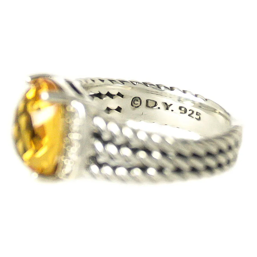 David Yurman Petite Wheaton Citrine & Diamond Ring