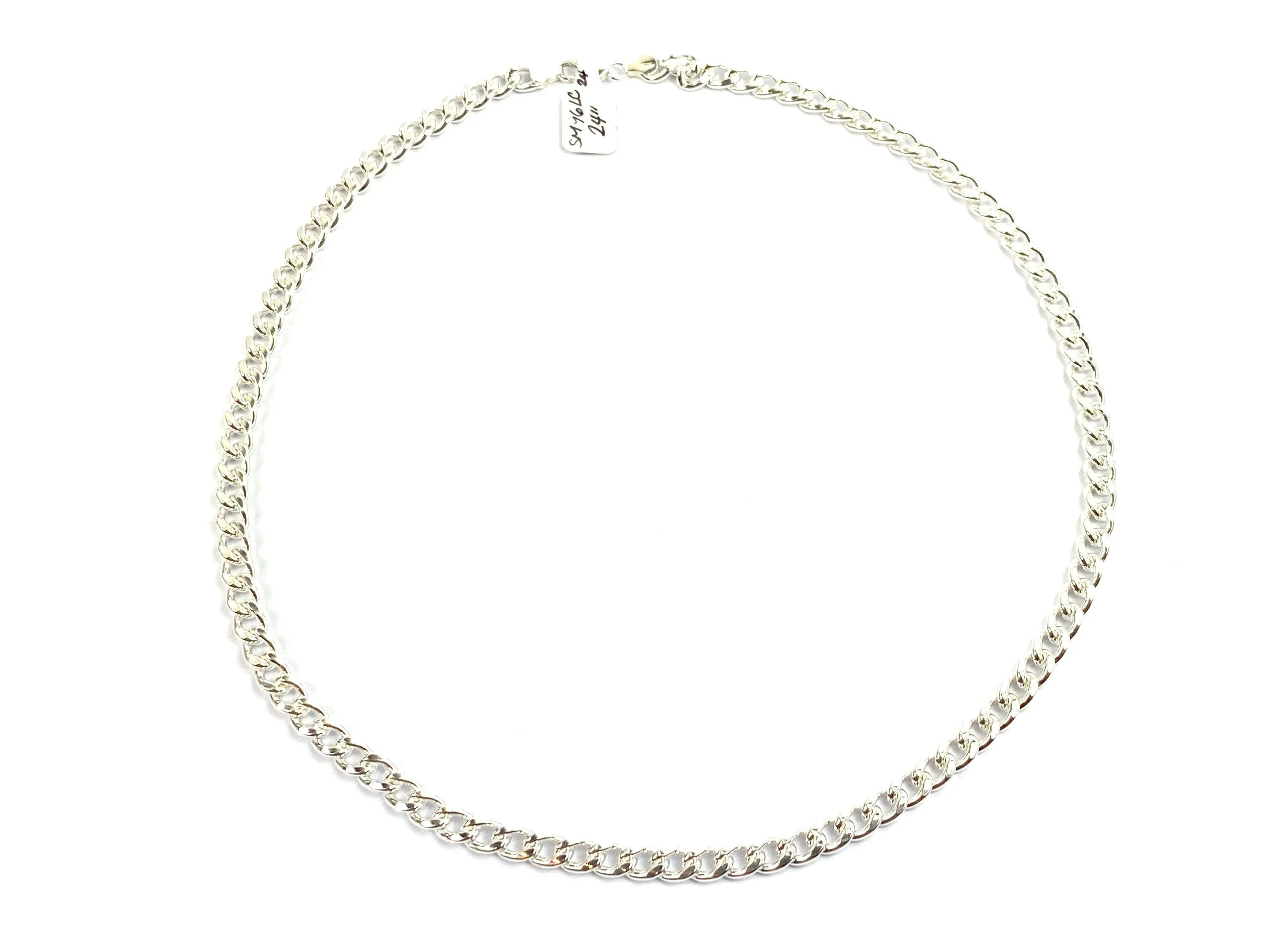 Delicate 24” Sterling Silver Curb Chain, Sku: SM96LC-24