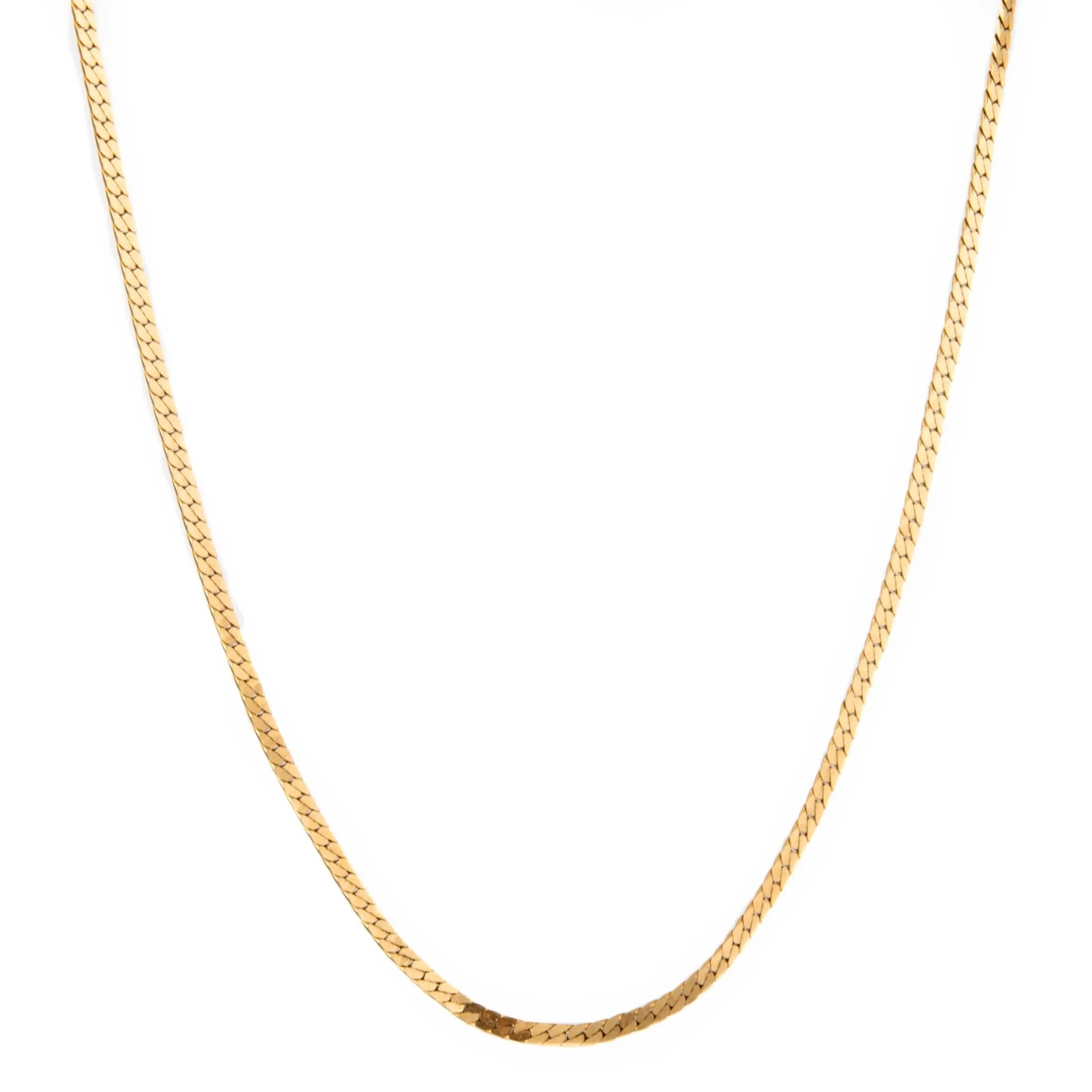 Delicate 2mm Herringbone Gold Chain