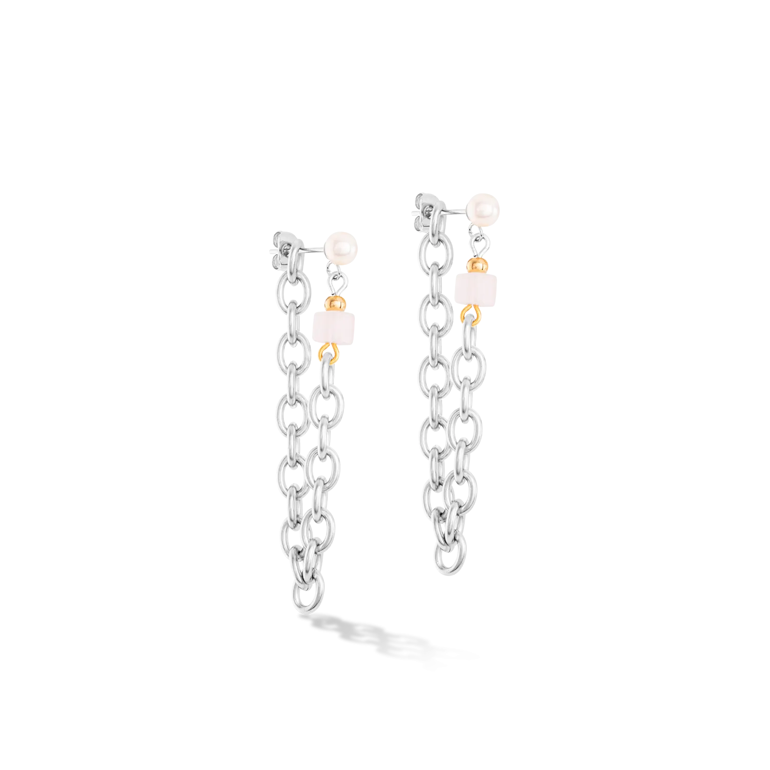 Earrings Cool Romantic Cubes & Pearls bicolour