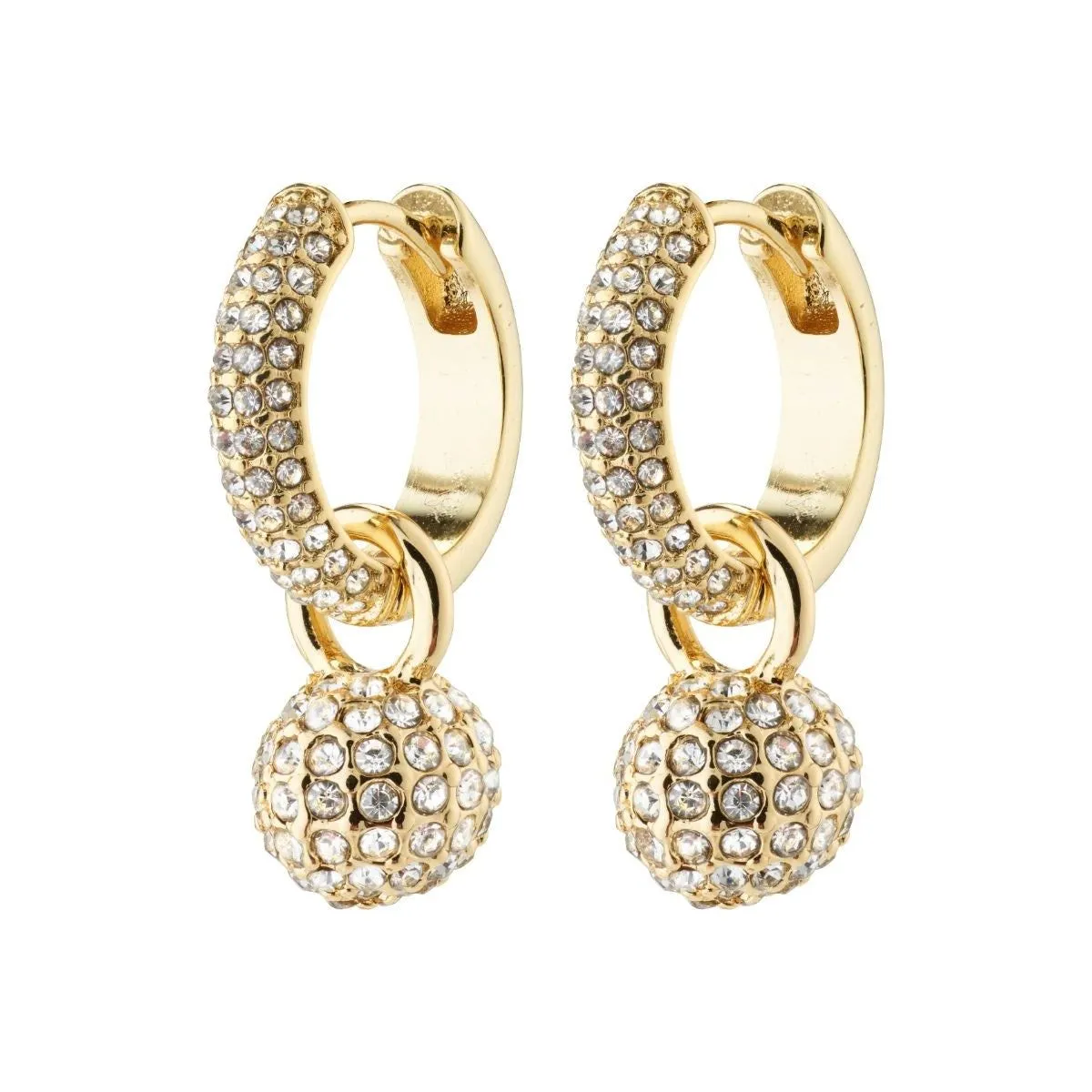 Edtli Crystal Hoop Earrings | Gold Plated