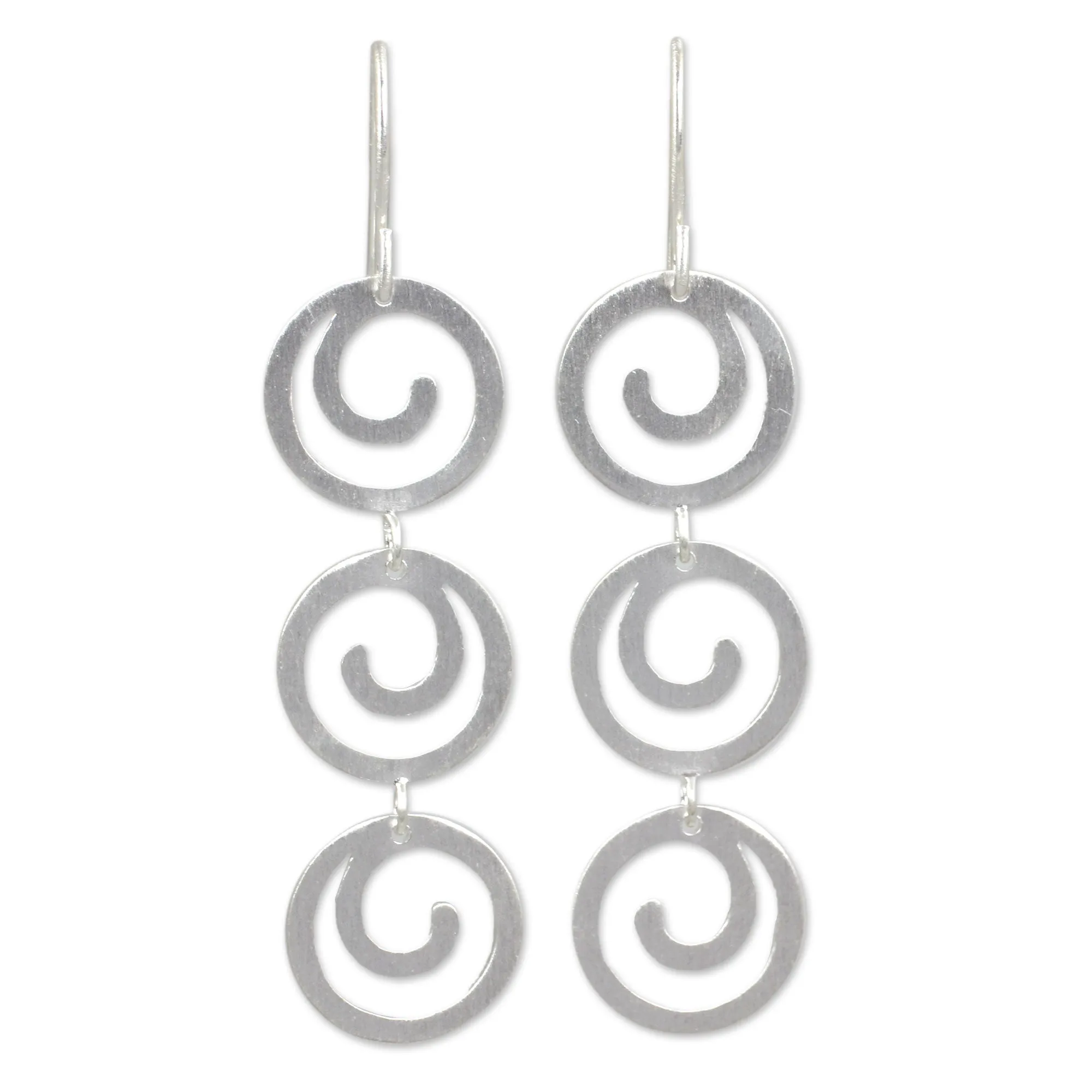 Endless Energy Handcrafted Modern Sterling Silver Dangle Earrings