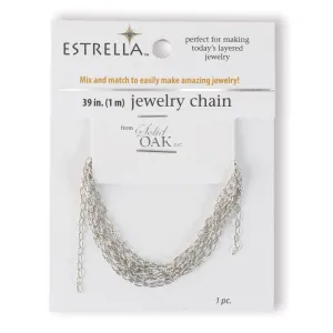 Estrellaª Jewelry Chain - Small, Elongated Oval Links, Silver Color