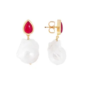 Fairley Pink Agate Baroque Drops