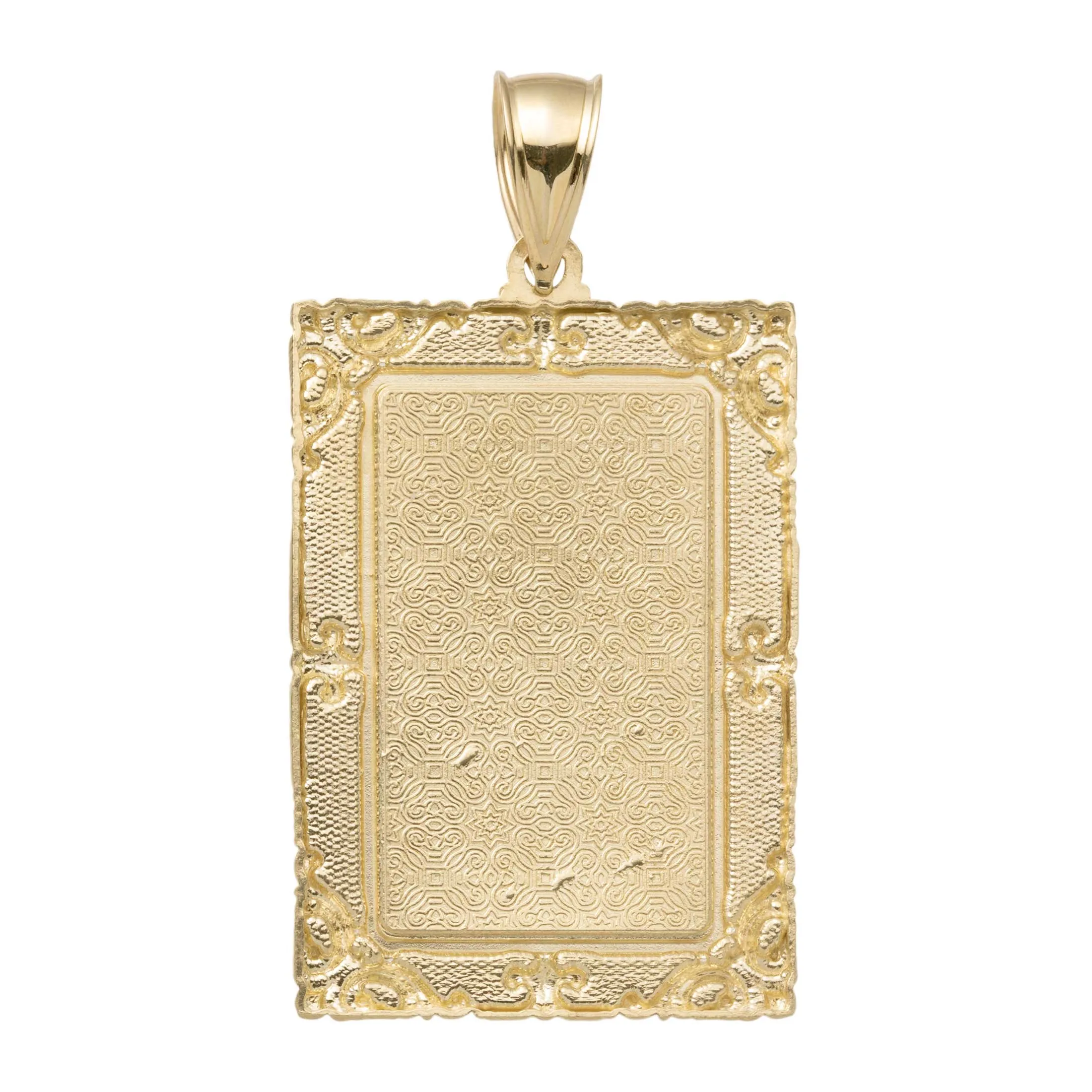 Framed Picture Memory Pendant Medallion 10K Yellow Gold