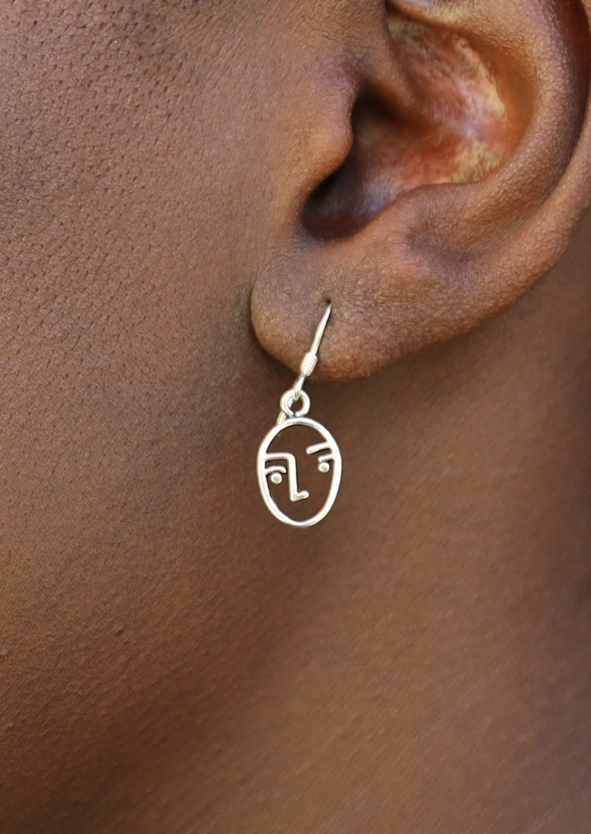 Friendly Faces Silver Earrings