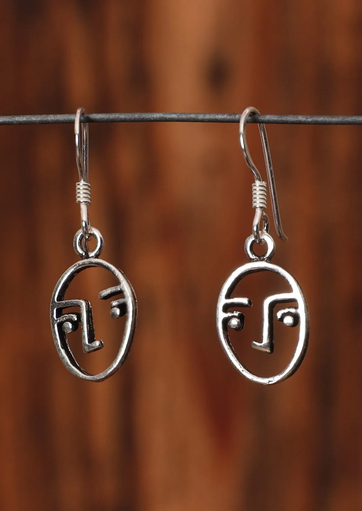 Friendly Faces Silver Earrings