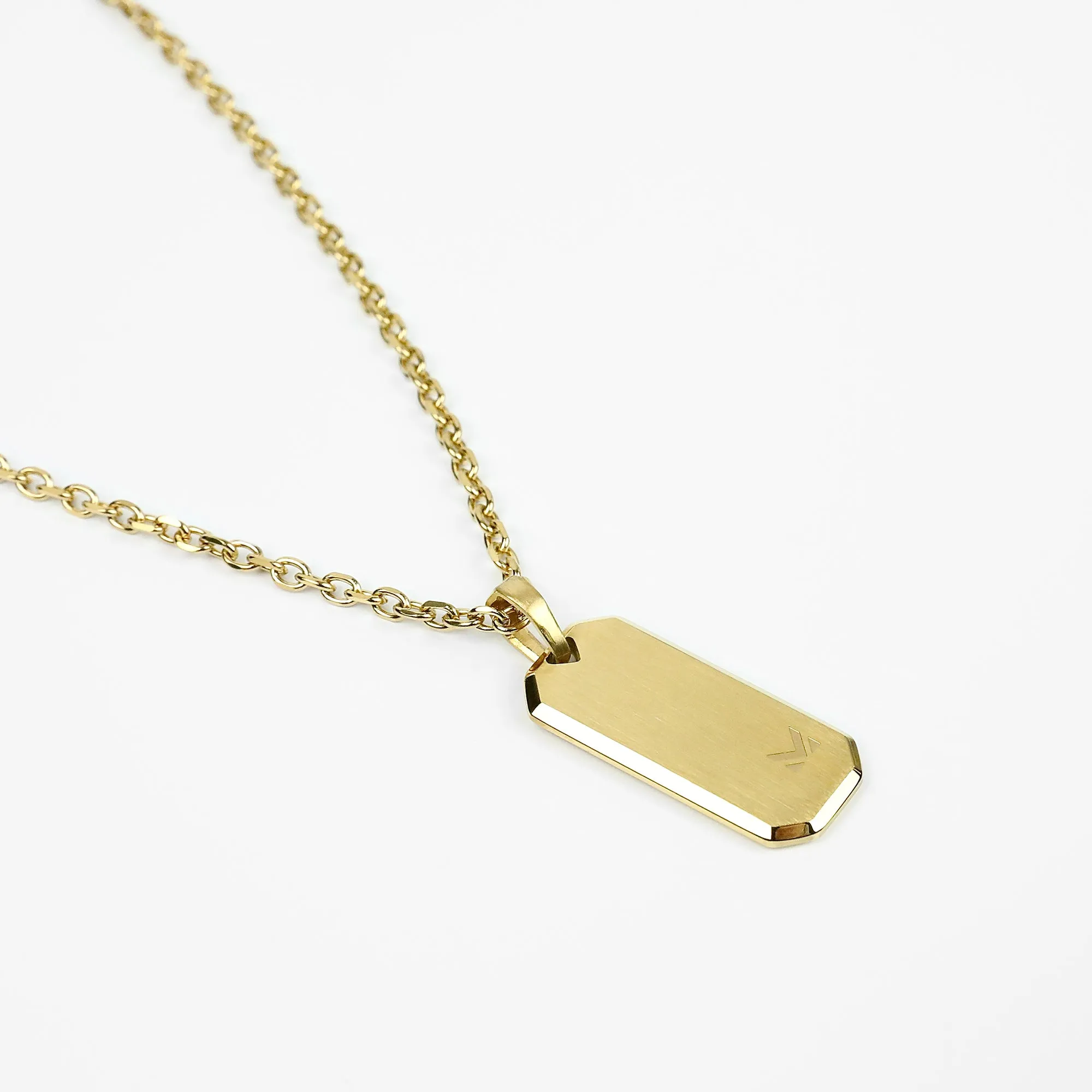 Glyph Tag Necklace - Gold