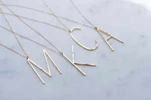 Gold Large Initial Necklace