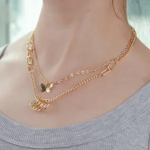 Gold Layered Girls Vintage Choker Statement Gifts Punk Necklace