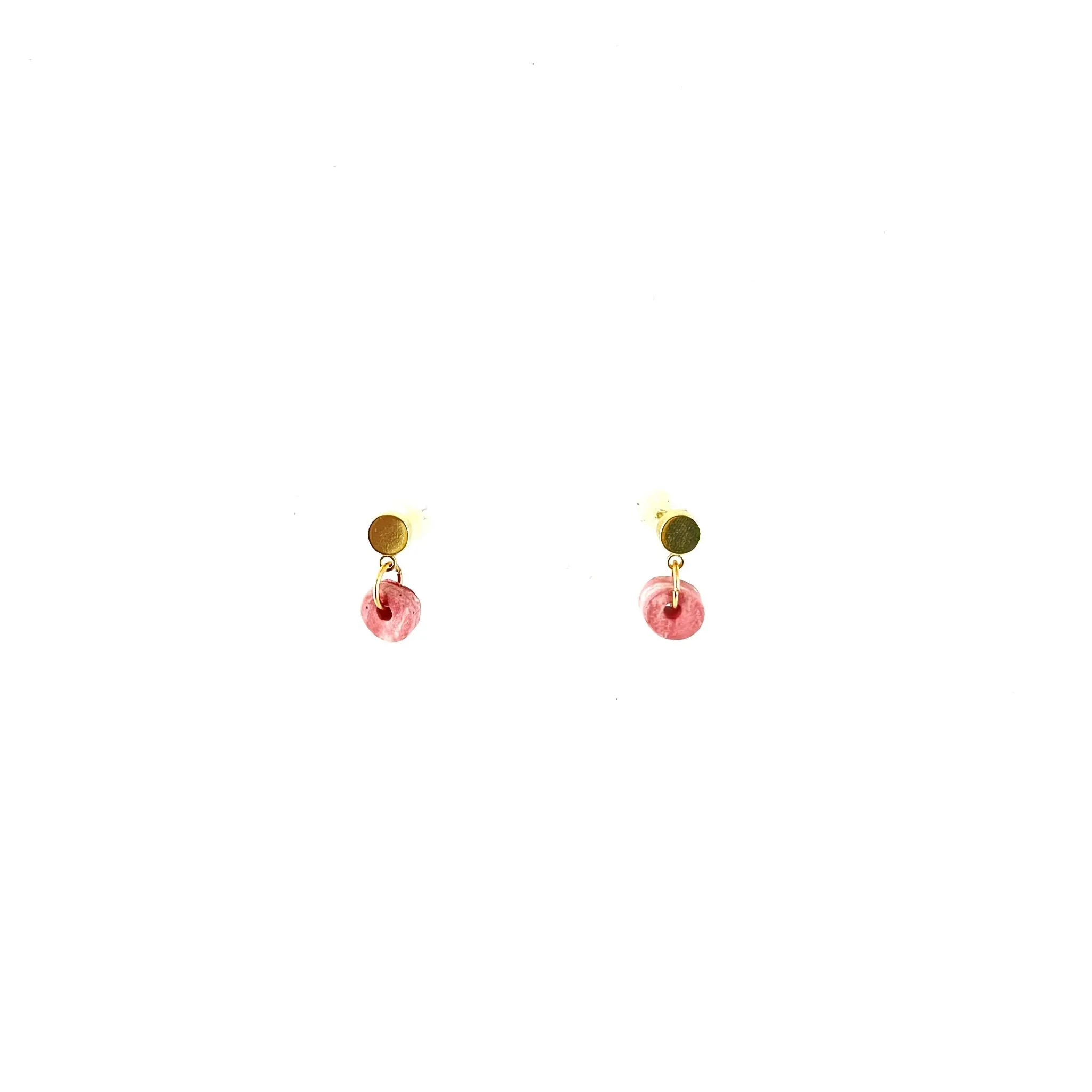 Gold Tiered Donut Stud Earrings