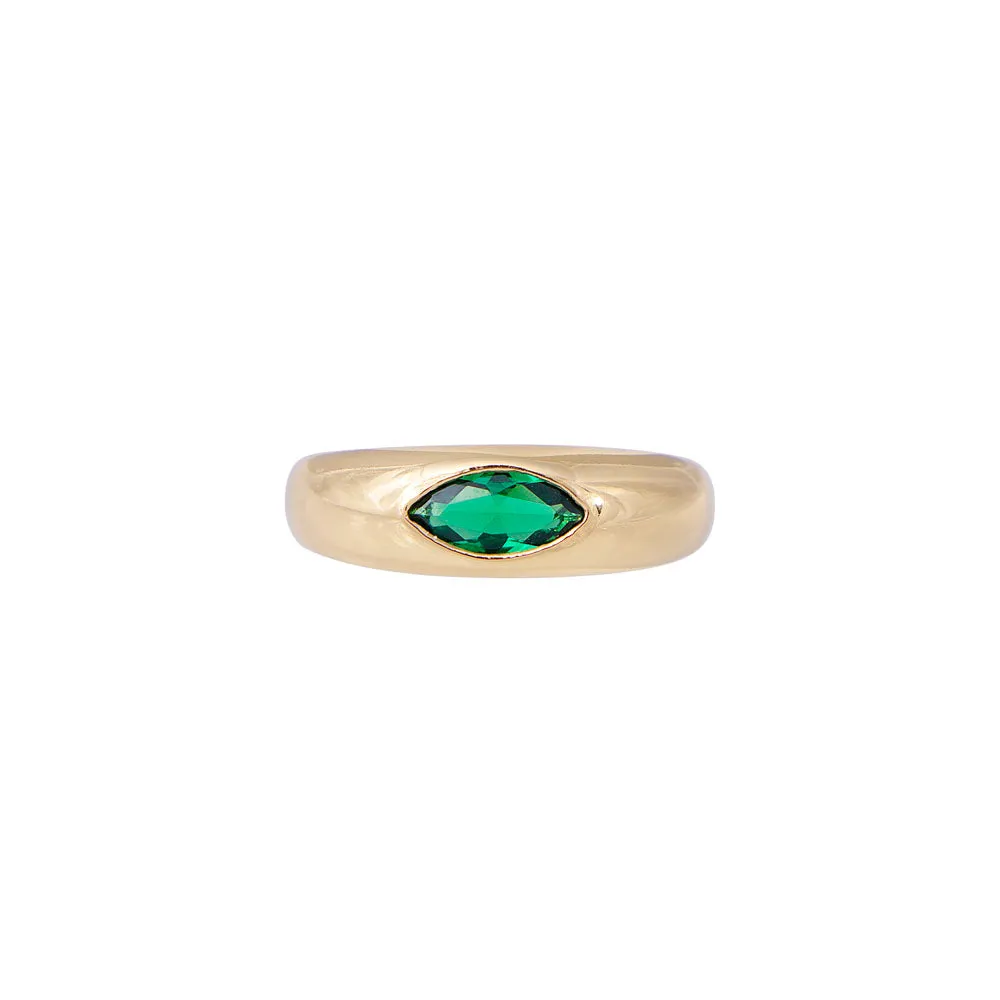 GREEN MARQUISE RING