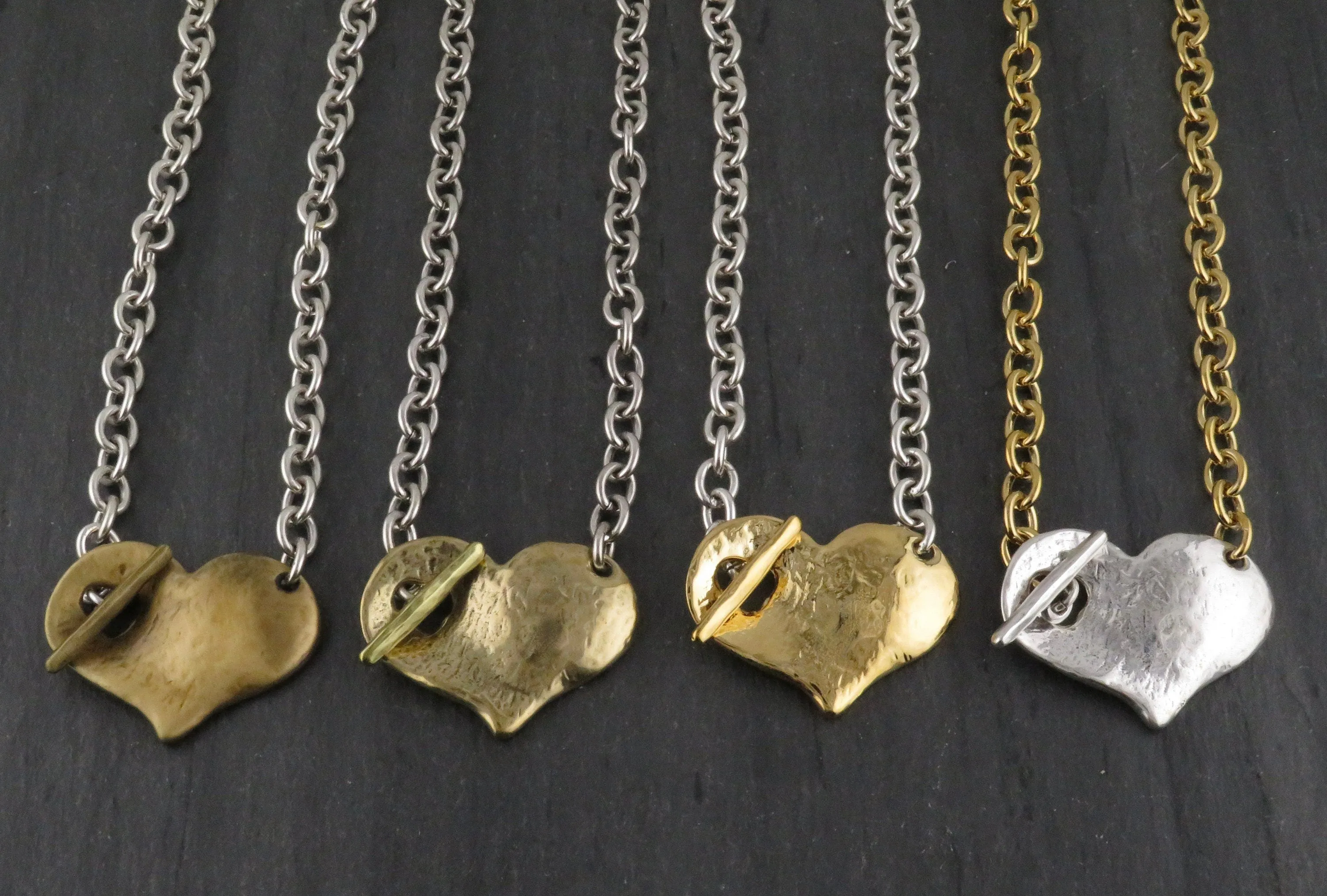 'Heart in Front' Necklace - Mixed Metals