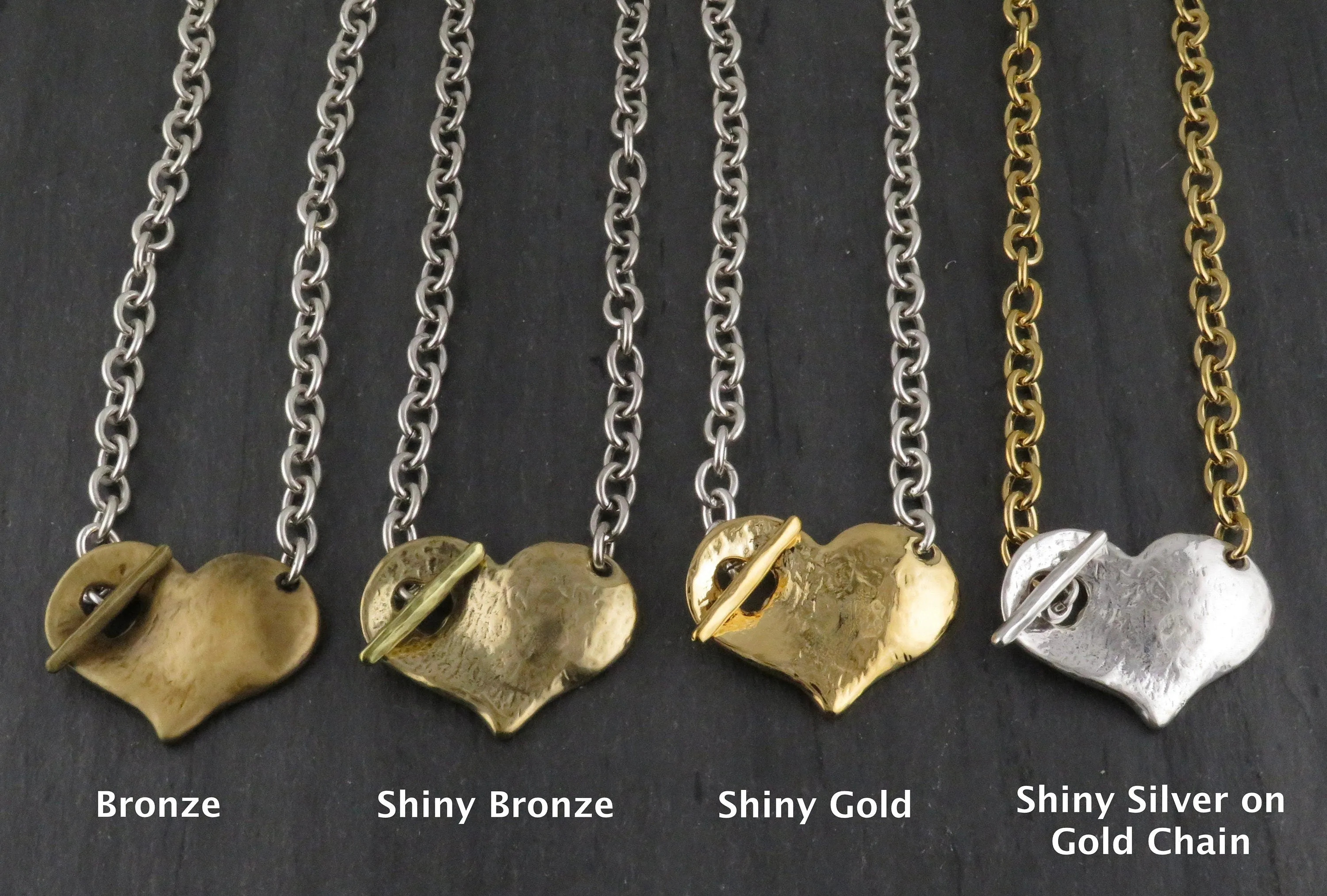 'Heart in Front' Necklace - Mixed Metals