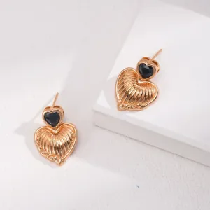 Heart Stud Earrings 18k Yellow Gold