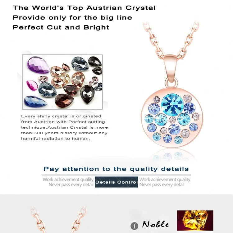 Hot Sale Rose Gold Plated Fashion SWA Element Austrian Crystal Collares Maxi Necklaces & Pendants