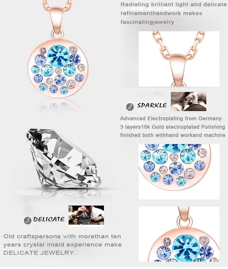 Hot Sale Rose Gold Plated Fashion SWA Element Austrian Crystal Collares Maxi Necklaces & Pendants