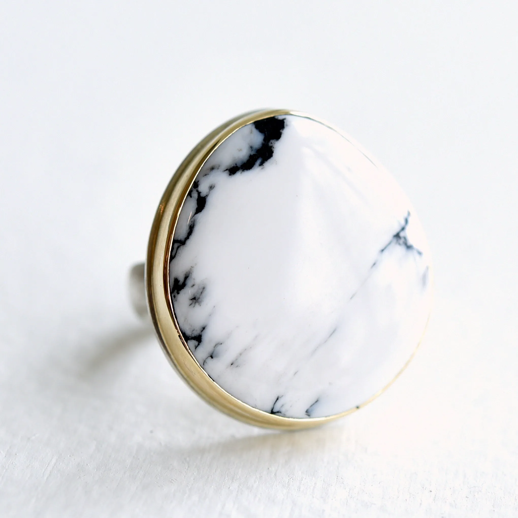 Jamie Joseph Large White Buffalo Turquoise Ring