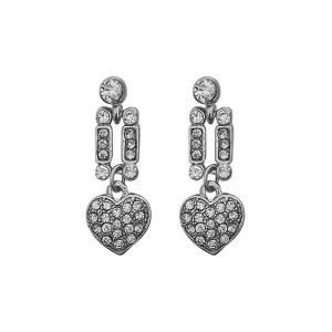 JewelMaze Austrian Stone Silver Plated Stud Earrings ( assorted design )