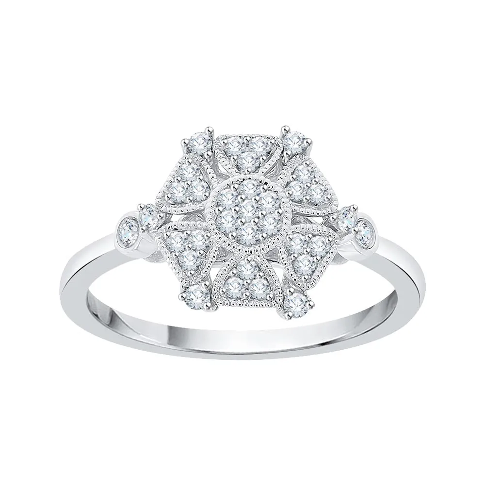 KATARINA 1/5 cttw Cluster Diamond Engagement Ring