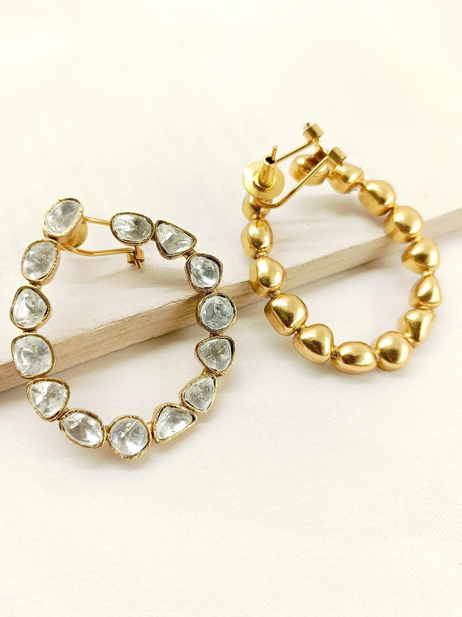 Kaydence White Kundan Earrings