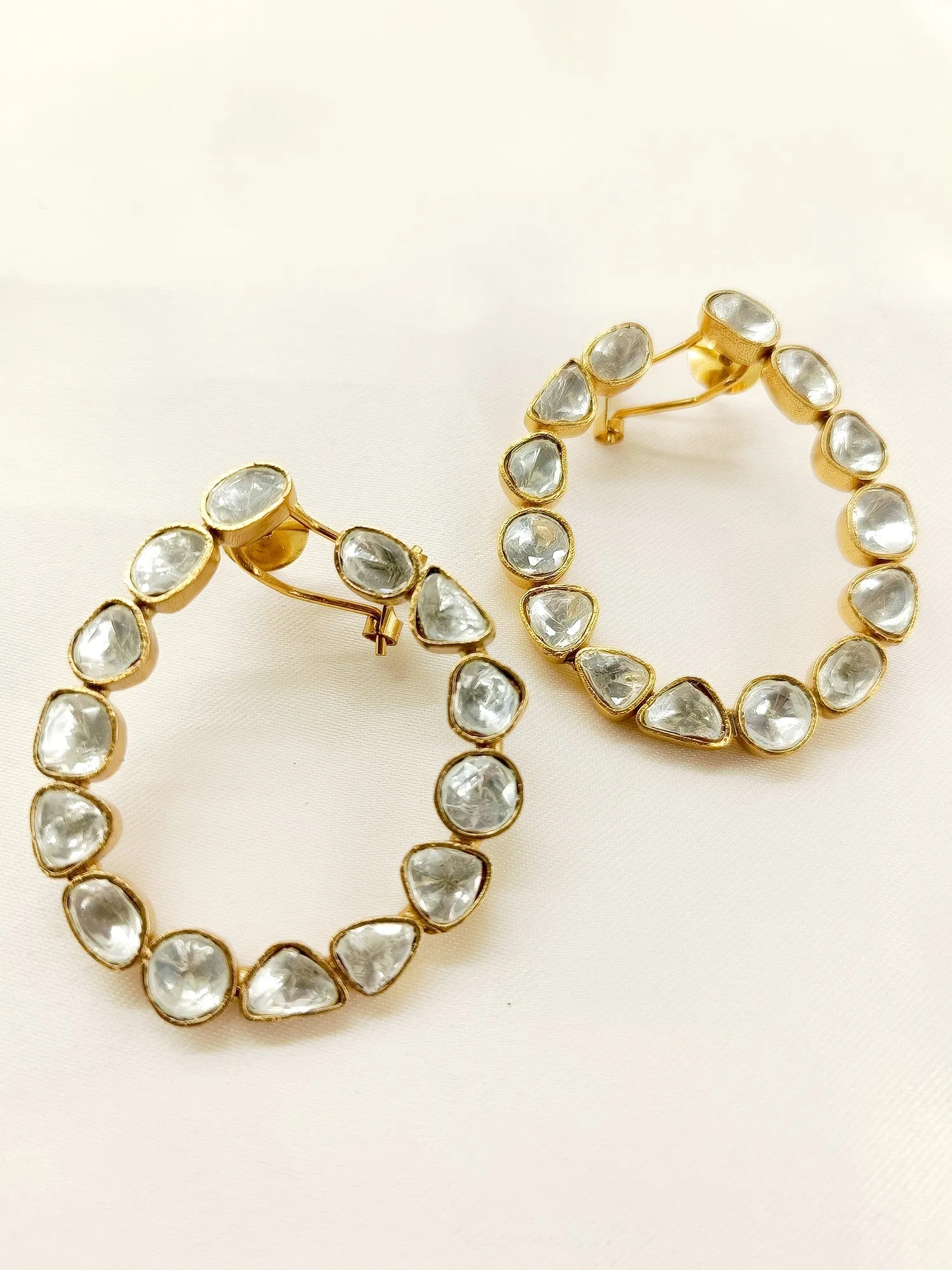 Kaydence White Kundan Earrings