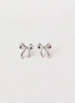 Kindra Mini Bow Earring - Silver